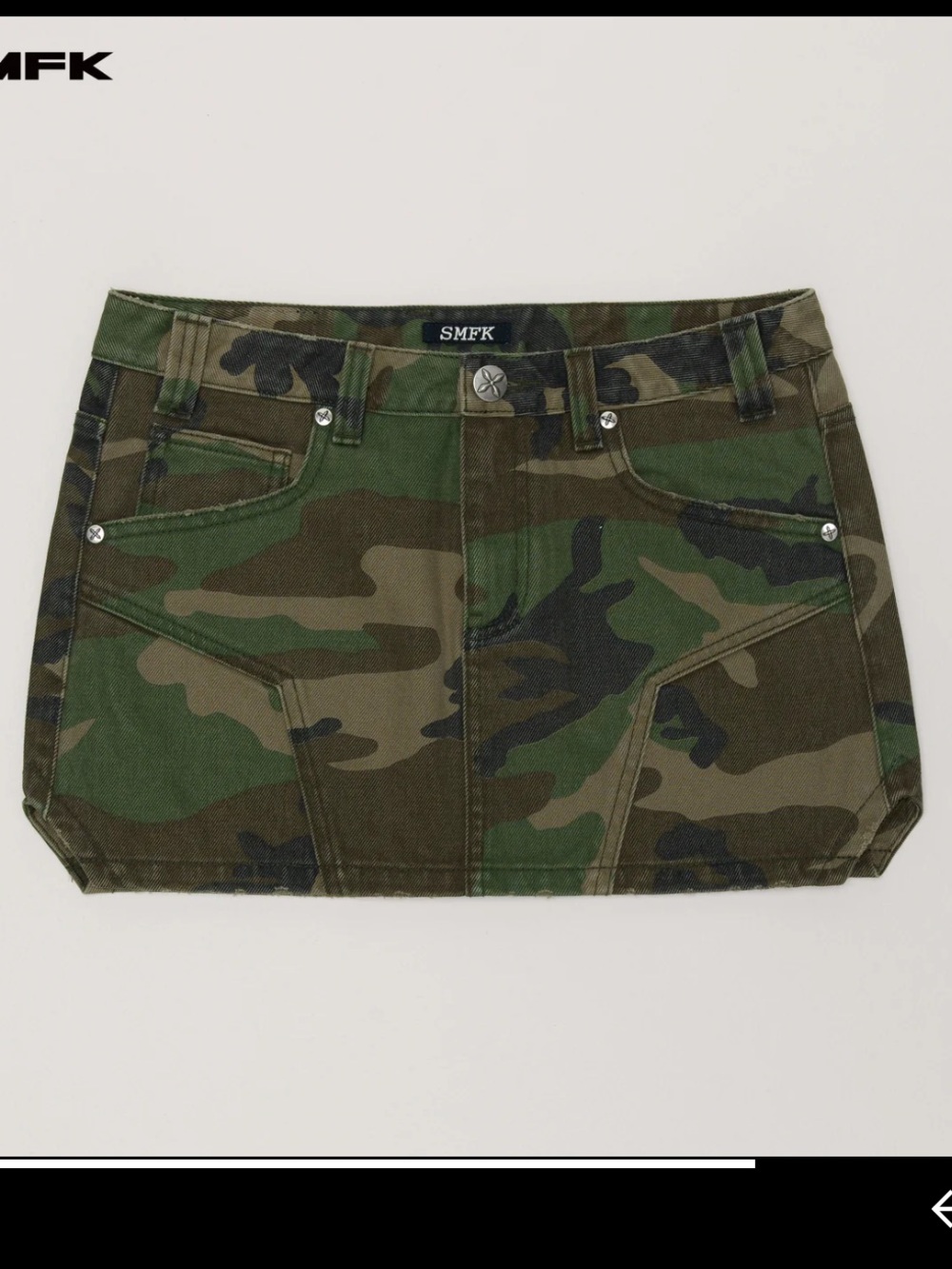SMFK Women's Camo Mini Skirt - Green Camo